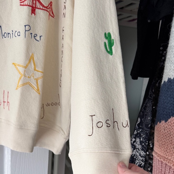 NWT Anthropologie The Great Slouch sweatshirt Golden State embroidery size Large - Picture 9 of 11